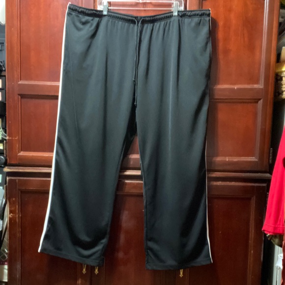 Athletic Works Vintage plus size 4X Black Track Pants with White Stripes - Picture 1 of 16